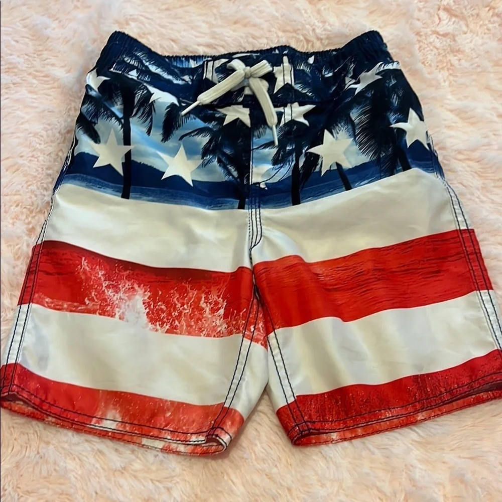 Old navy flag swim shorts
